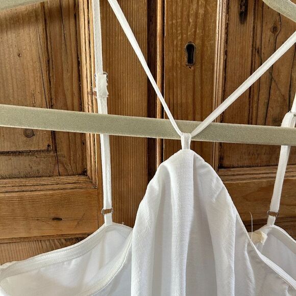NWT Fanco‎ Shop Small White Ruffled Layered Dress Y Neck Strappy Tank Top - Picture 4 of 14